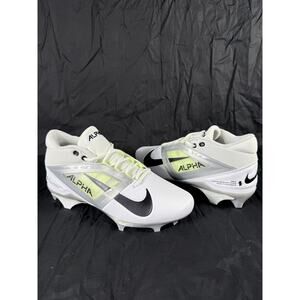 Nike Alpha Menace 4 Pro Football Shoes Mens 9.5 Cleats FD7037-100 White Black